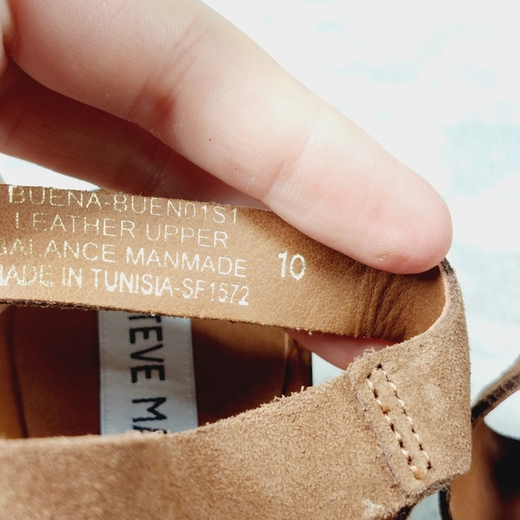 NEW Steve Madden Alabama Platform Brown Suede Wooden Studded Sandals F354 - Picture 11 of 12